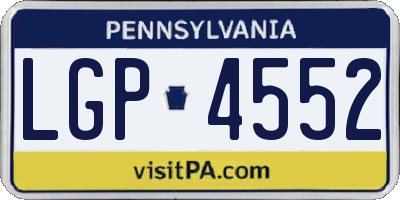 PA license plate LGP4552