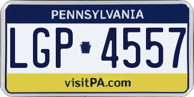 PA license plate LGP4557