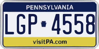 PA license plate LGP4558