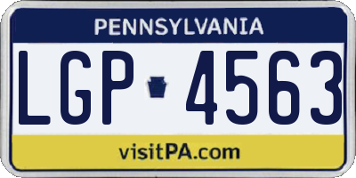PA license plate LGP4563