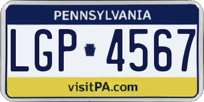PA license plate LGP4567