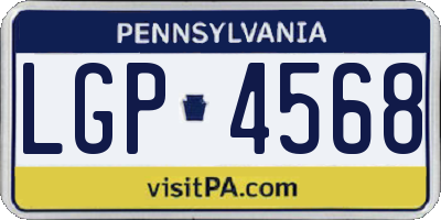 PA license plate LGP4568