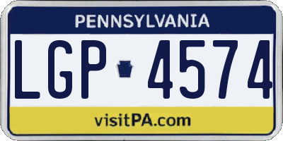 PA license plate LGP4574