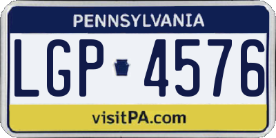 PA license plate LGP4576
