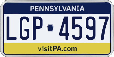 PA license plate LGP4597