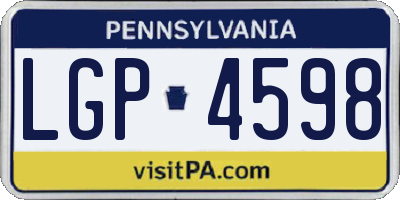 PA license plate LGP4598
