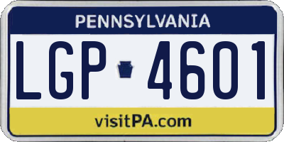 PA license plate LGP4601