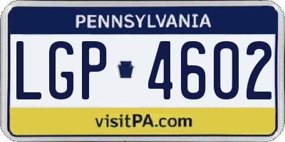 PA license plate LGP4602