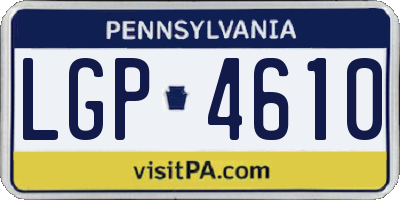 PA license plate LGP4610