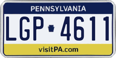 PA license plate LGP4611