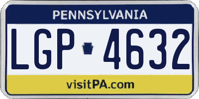 PA license plate LGP4632