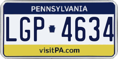 PA license plate LGP4634