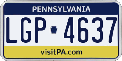 PA license plate LGP4637