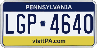 PA license plate LGP4640
