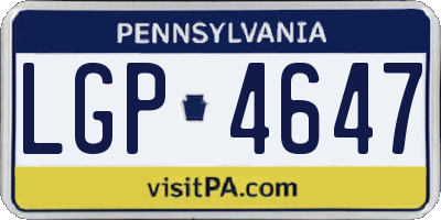 PA license plate LGP4647