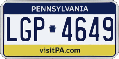 PA license plate LGP4649