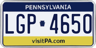 PA license plate LGP4650