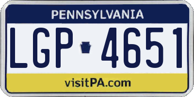 PA license plate LGP4651