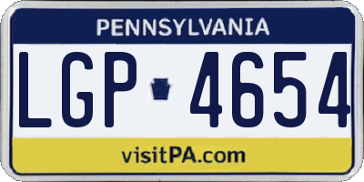 PA license plate LGP4654