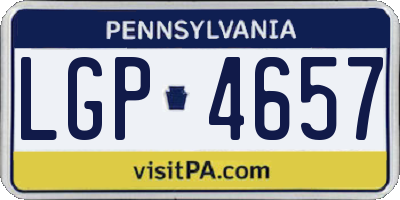 PA license plate LGP4657