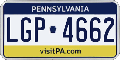 PA license plate LGP4662
