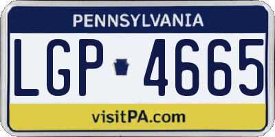PA license plate LGP4665