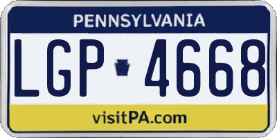 PA license plate LGP4668