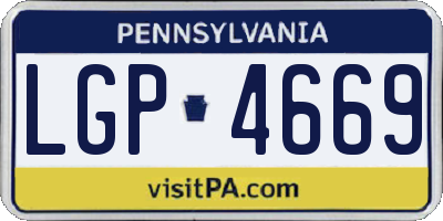 PA license plate LGP4669
