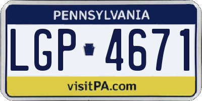 PA license plate LGP4671