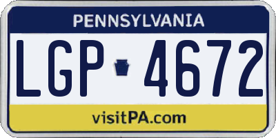 PA license plate LGP4672