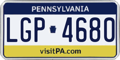 PA license plate LGP4680