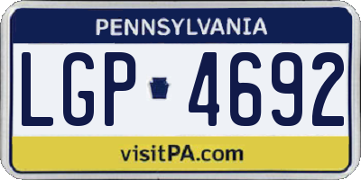 PA license plate LGP4692