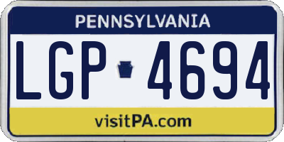 PA license plate LGP4694