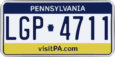 PA license plate LGP4711