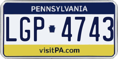 PA license plate LGP4743