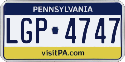 PA license plate LGP4747