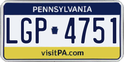PA license plate LGP4751