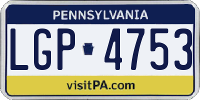 PA license plate LGP4753