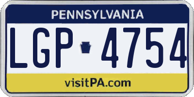 PA license plate LGP4754