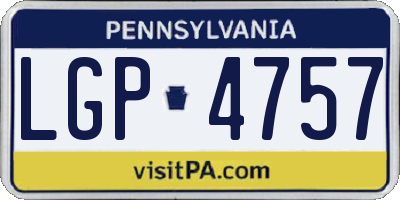 PA license plate LGP4757