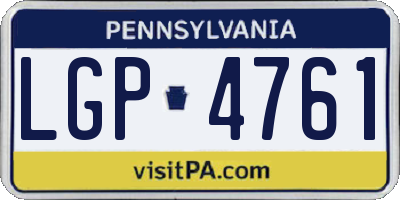 PA license plate LGP4761