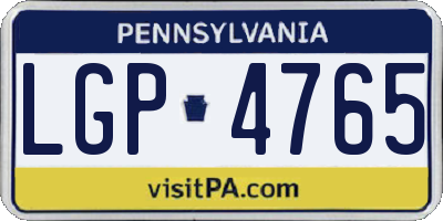 PA license plate LGP4765