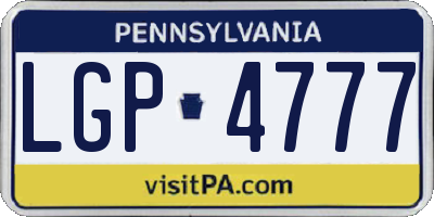 PA license plate LGP4777