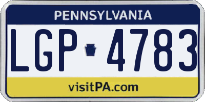 PA license plate LGP4783