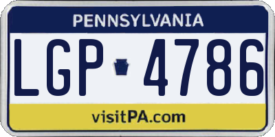 PA license plate LGP4786