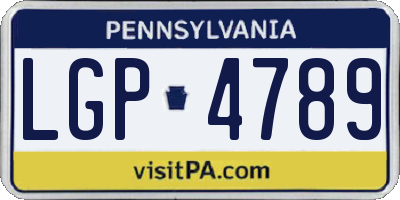 PA license plate LGP4789