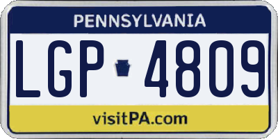 PA license plate LGP4809