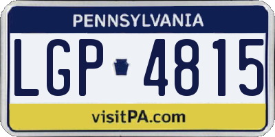 PA license plate LGP4815