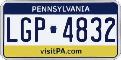 PA license plate LGP4832