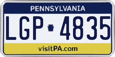 PA license plate LGP4835